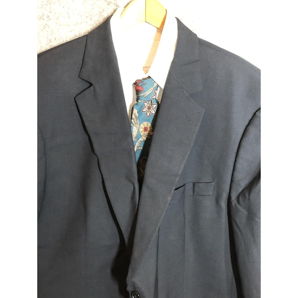 Brooks Brothers 346 Blazer Mens 48R Black Stretch Wool 2 Button Notch Lapel Suit